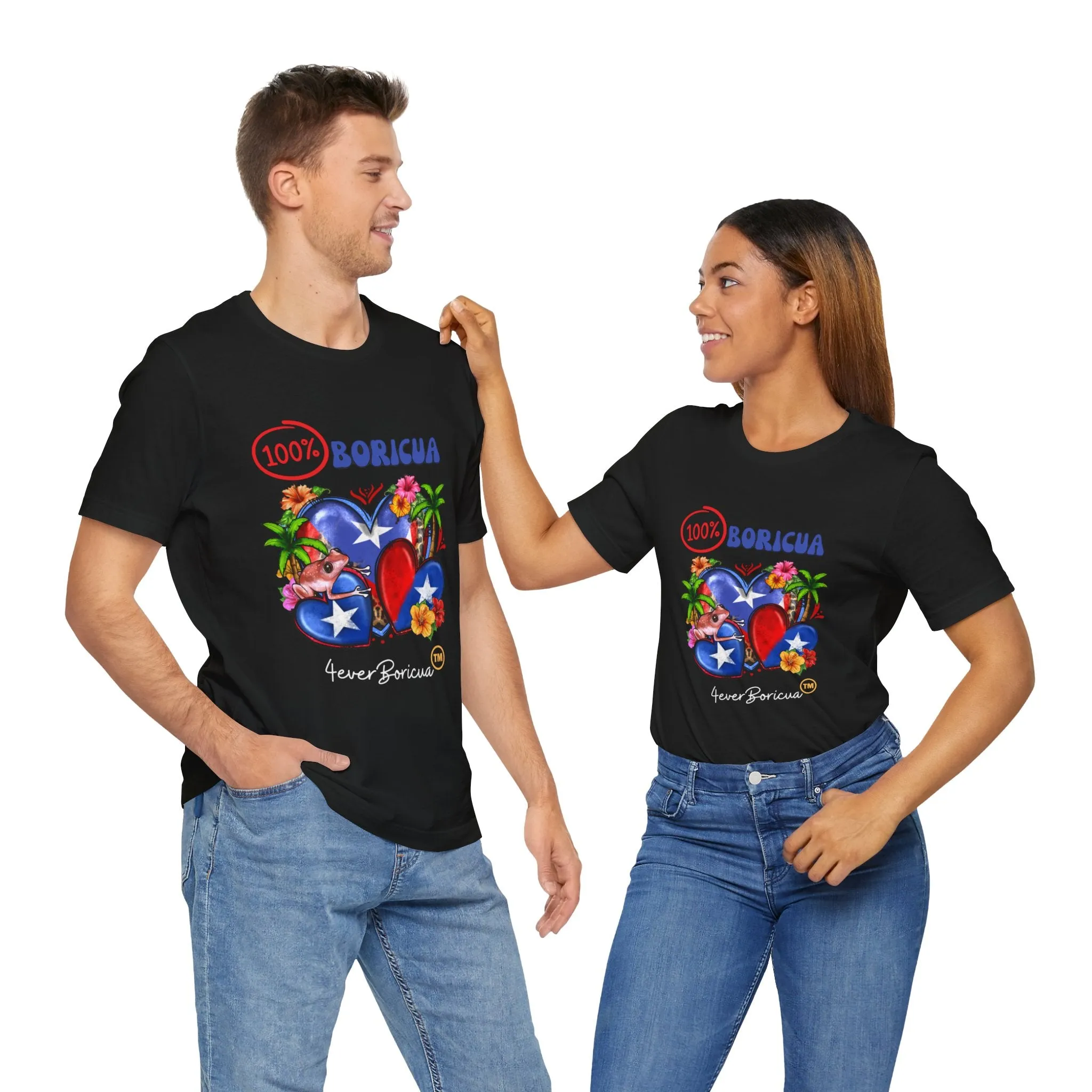 100% BORICUA PUERTO RICO Unisex Shirt Puerto Rican Elements 4everBoricua™️