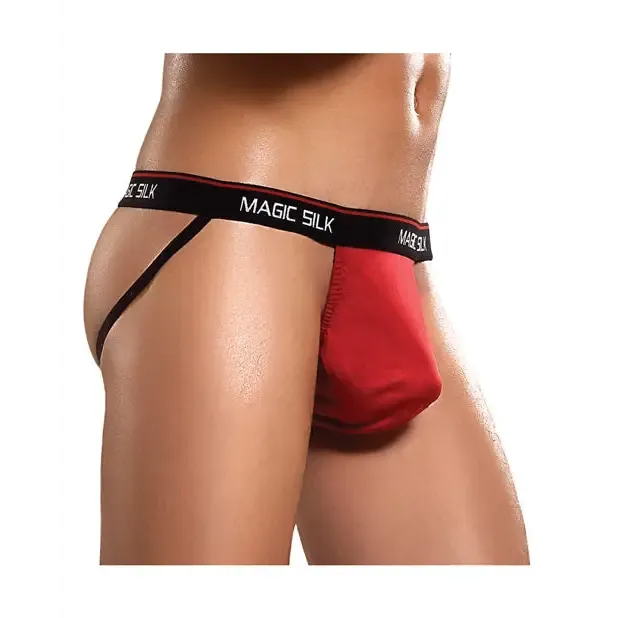 100% Silk Jock Strap Red