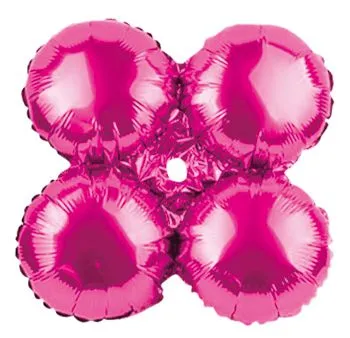 17" Hot Pink Quad Mylar Balloon