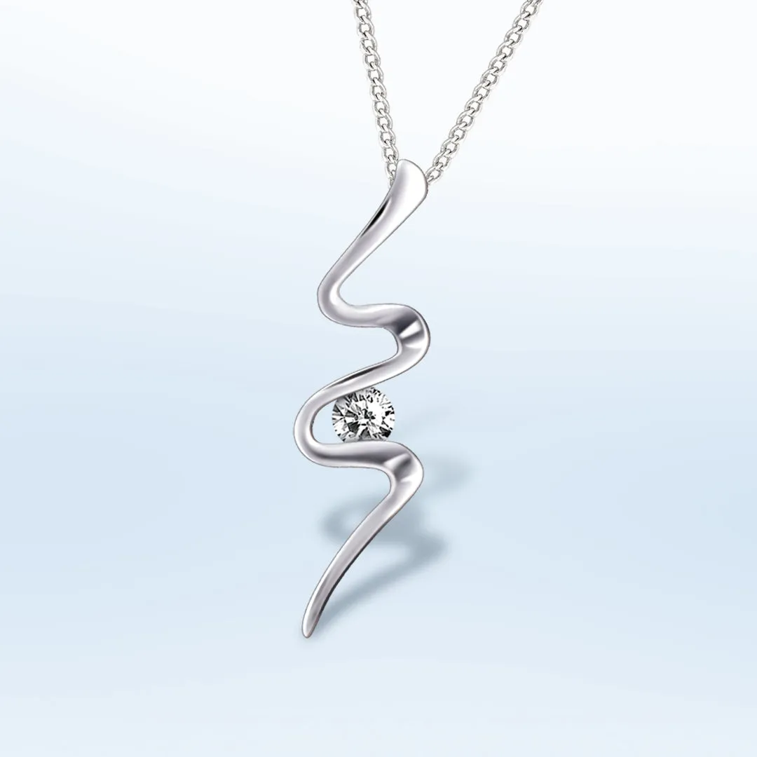 18K White Gold & Diamond Pendant