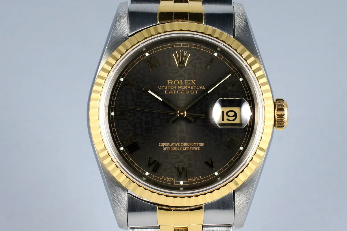 1991 Rolex Two Tone DateJust 16233 Dark Gray Roman Computer Dial