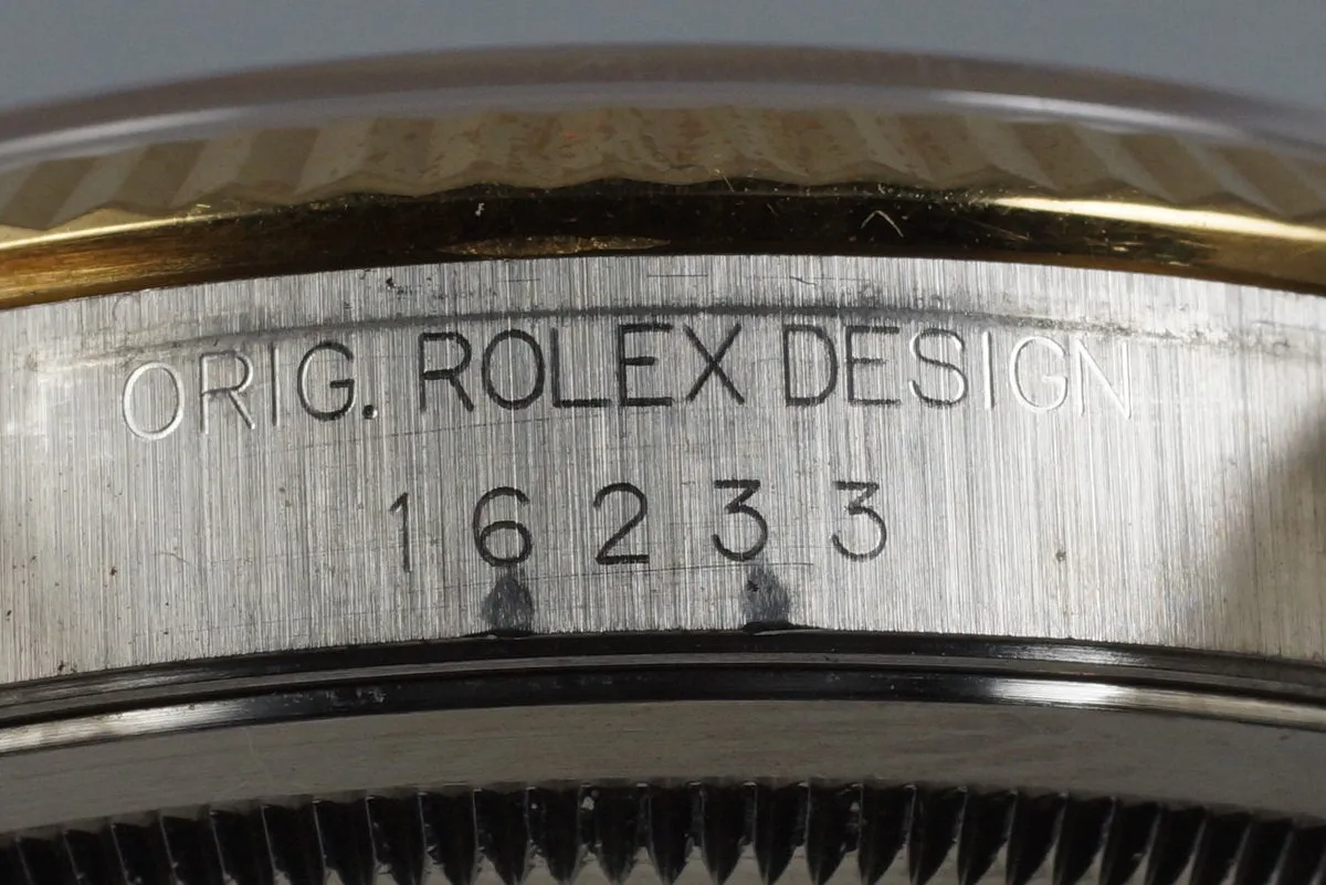 1995 Rolex Two Tone DateJust 16233 Factory Diamond Gray Dial