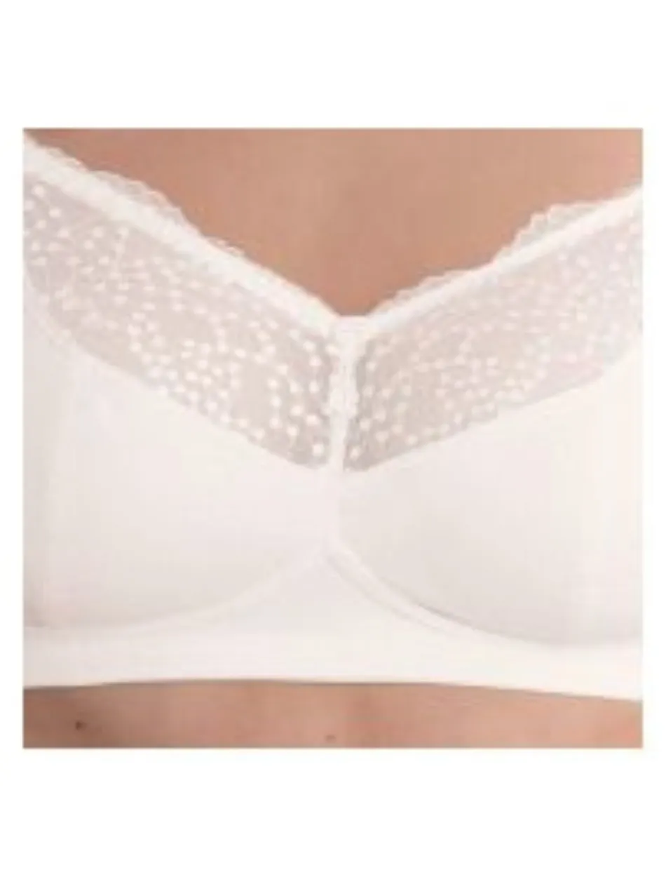 Anita Orely Mastectomy Bra Wireless Post Operative Bra, White | White Mastectomy Bra | Anita Orely Post Mastectomy Bra