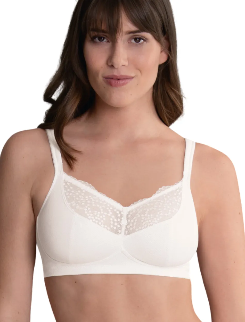 Anita Orely Mastectomy Bra Wireless Post Operative Bra, White | White Mastectomy Bra | Anita Orely Post Mastectomy Bra