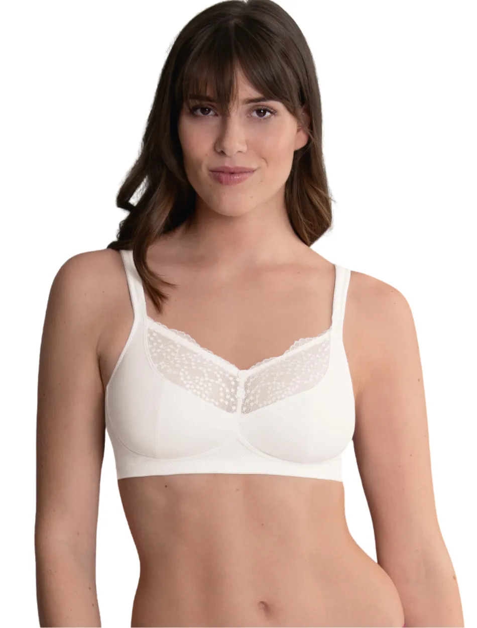 Anita Orely Mastectomy Bra Wireless Post Operative Bra, White | White Mastectomy Bra | Anita Orely Post Mastectomy Bra