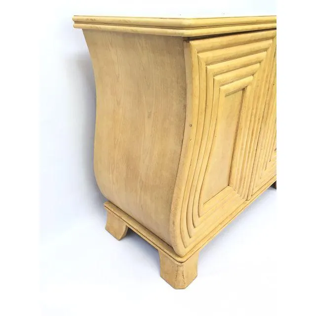 Art Deco Hollywood Regency Curved Wood Cabinet