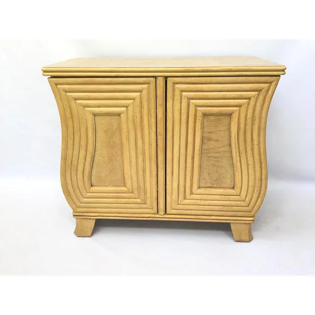 Art Deco Hollywood Regency Curved Wood Cabinet