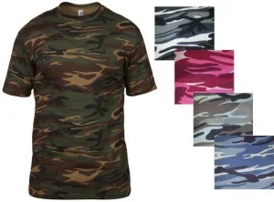 assorted adult heavyweight camouflage tees - men's sizes s, m, lg, xl, xxl Case of 60