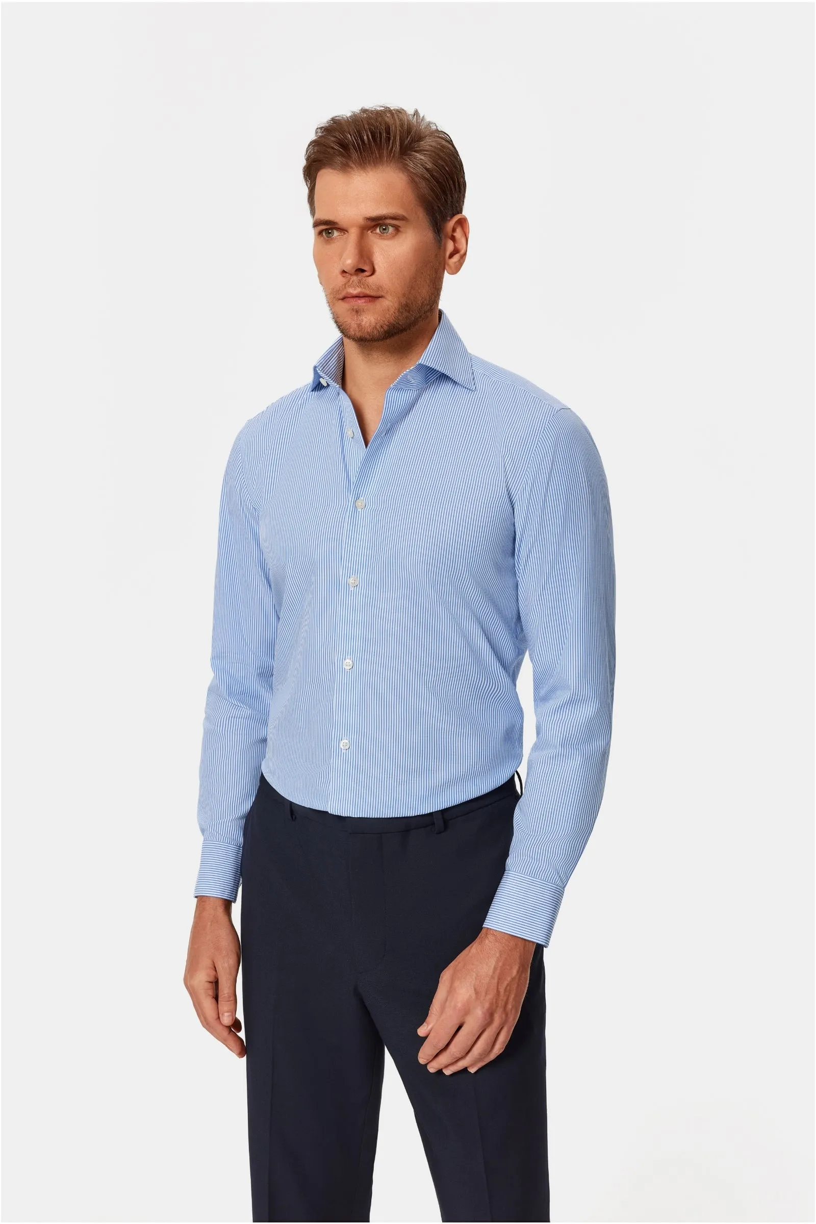 Bachman Blue Stripe Poplin Shirt