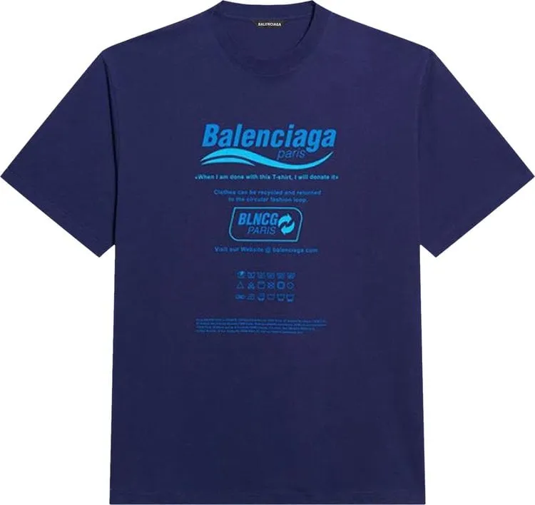 Balenciaga Boxy T-Shirt 'Blue', blue