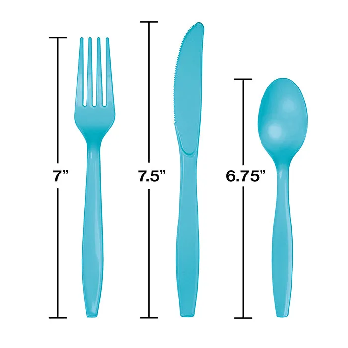 Bermuda Blue Assorted Plastic Cutlery (24/Pkg)