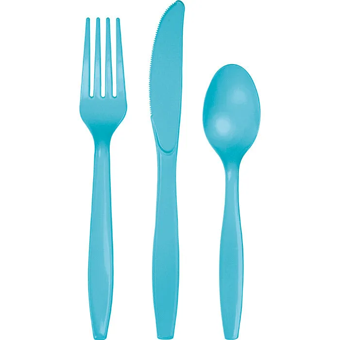 Bermuda Blue Assorted Plastic Cutlery (24/Pkg)