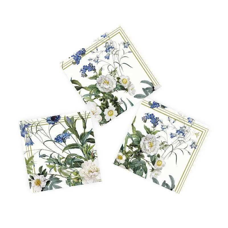 Blue Flower Garden Paper Napkins