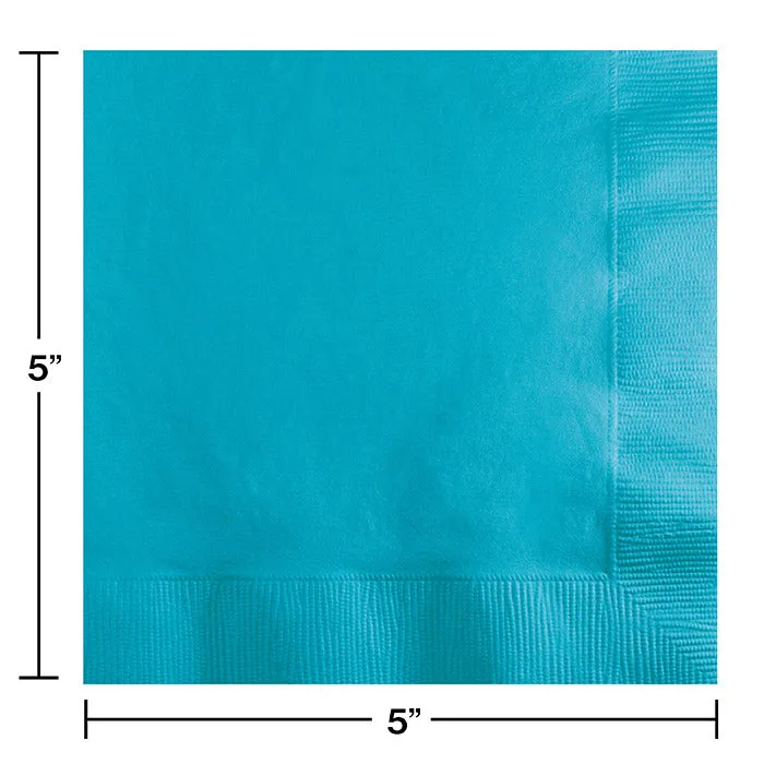 Bulk Pack of 100 Bermuda Blue Beverage Napkins 2Ply