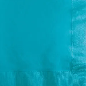 Bulk Pack of 100 Bermuda Blue Beverage Napkins 2Ply