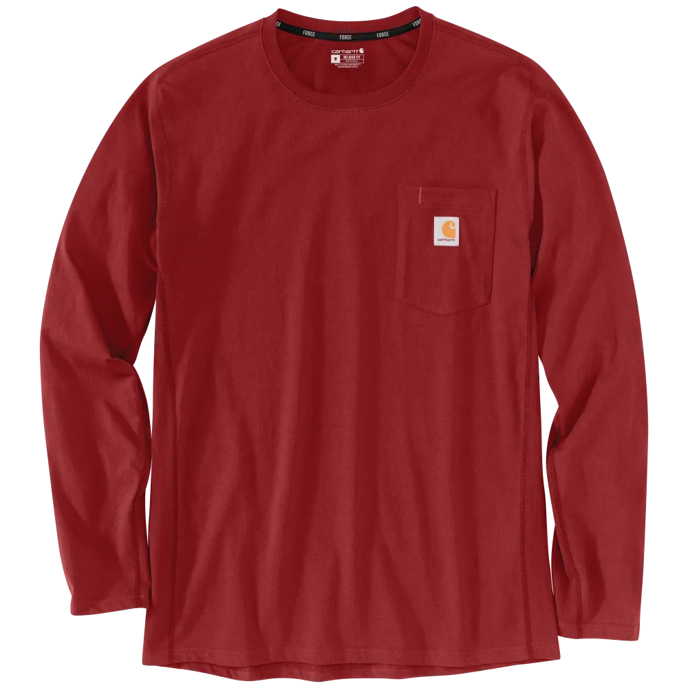 Carhartt Mens Force Relaxed Fit Midweight Long Sleeve Pocket T-Shirt