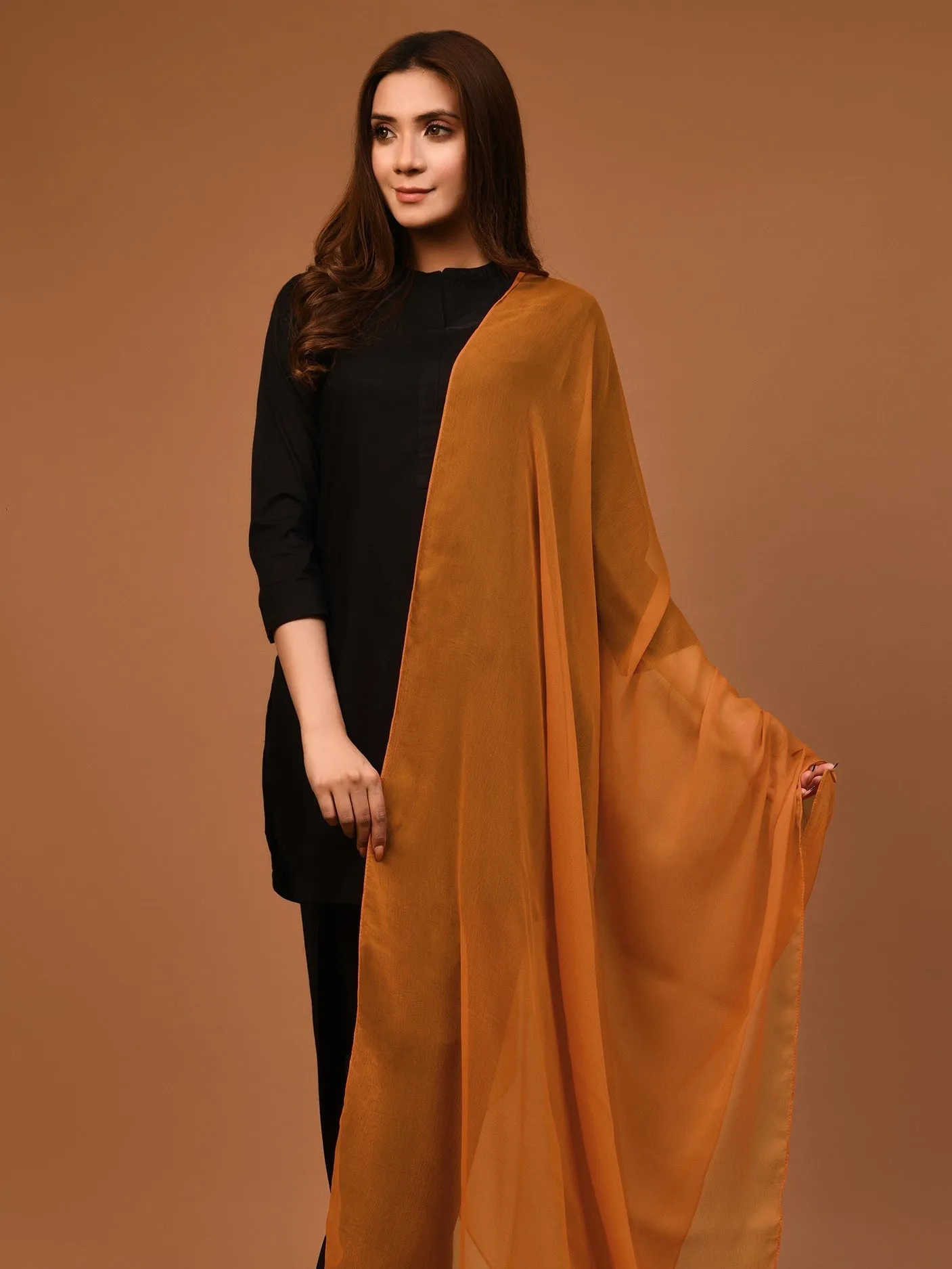 Chiffon Dupatta - Mustard