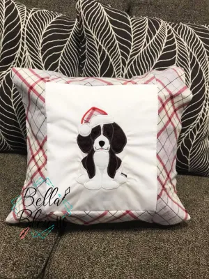 Christmas Santa Beagle dog Machine Applique Embroidery Design