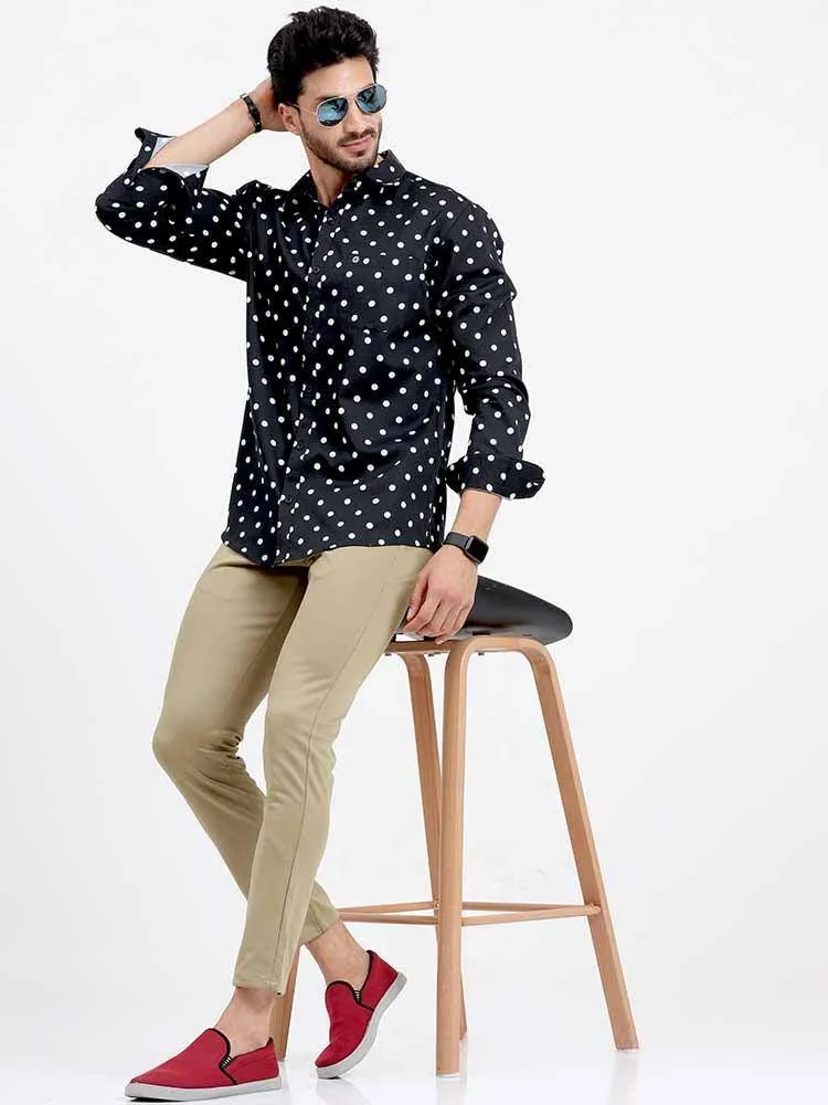 Classic Polka Printed Full Sleeve Shirt