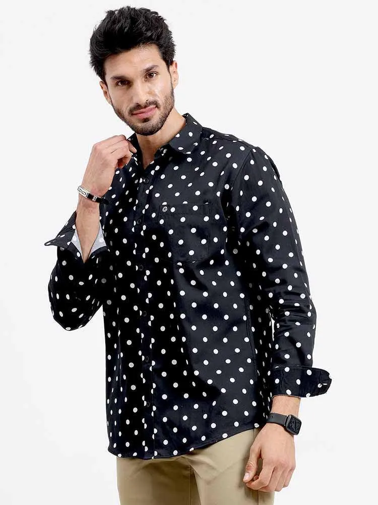 Classic Polka Printed Full Sleeve Shirt