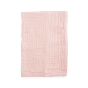 Cotton Muslin Baby Quilt - Light Pink