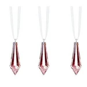 Crystals Hanging Swarovski Crystal Prisms Light Pink Drop Prisms, 3 Pcs