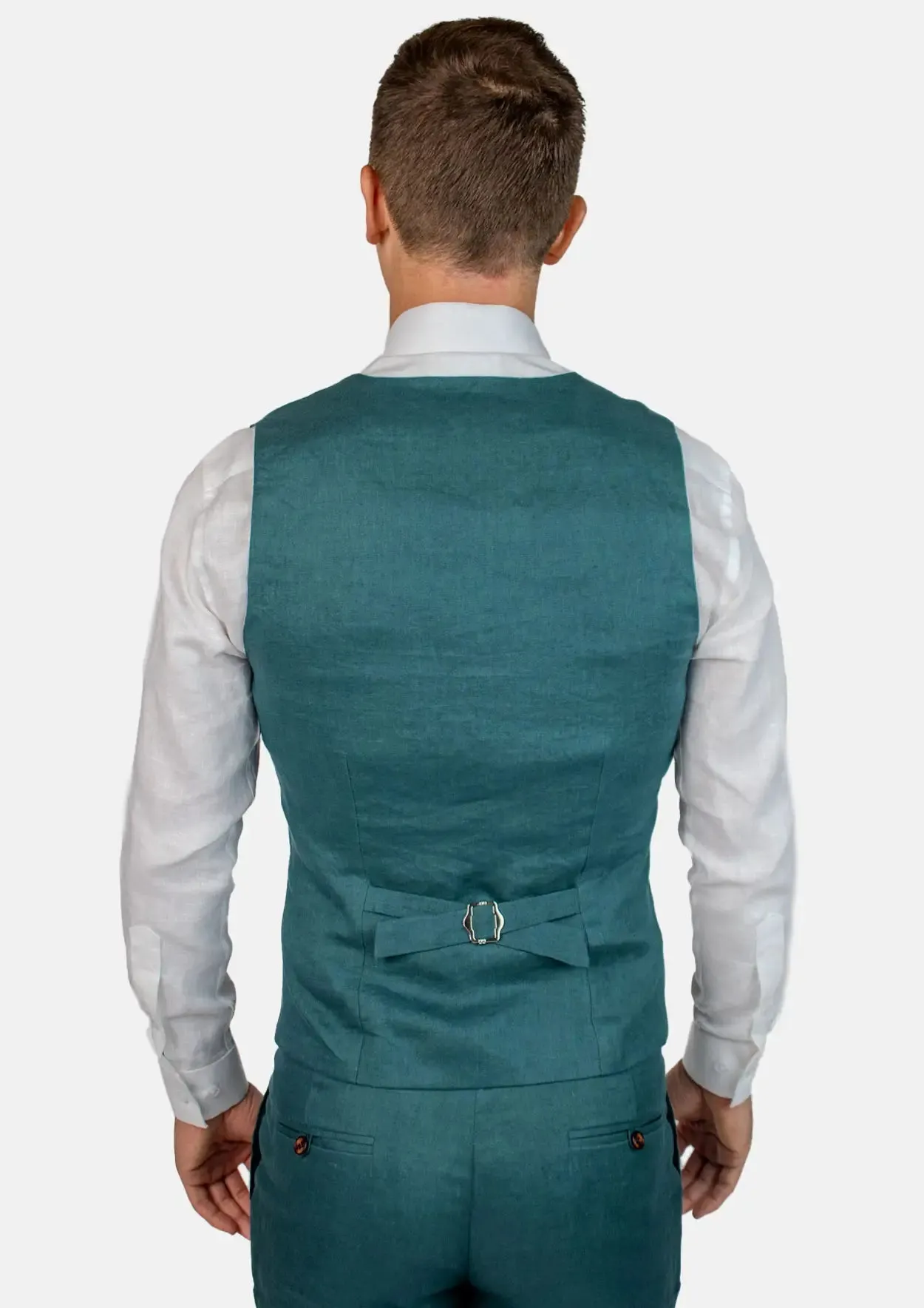 Deep Teal Linen Vest