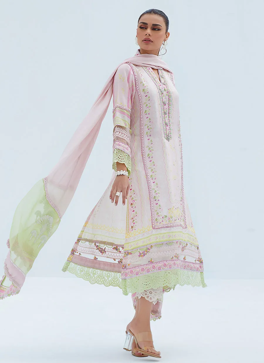 Delphi Pink Shirt And dupatta