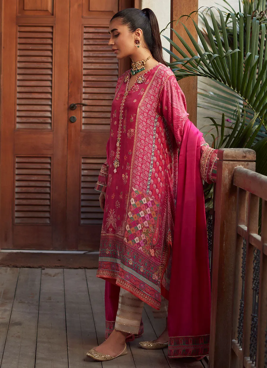 Dinaal Magenta Shirt and Dupatta