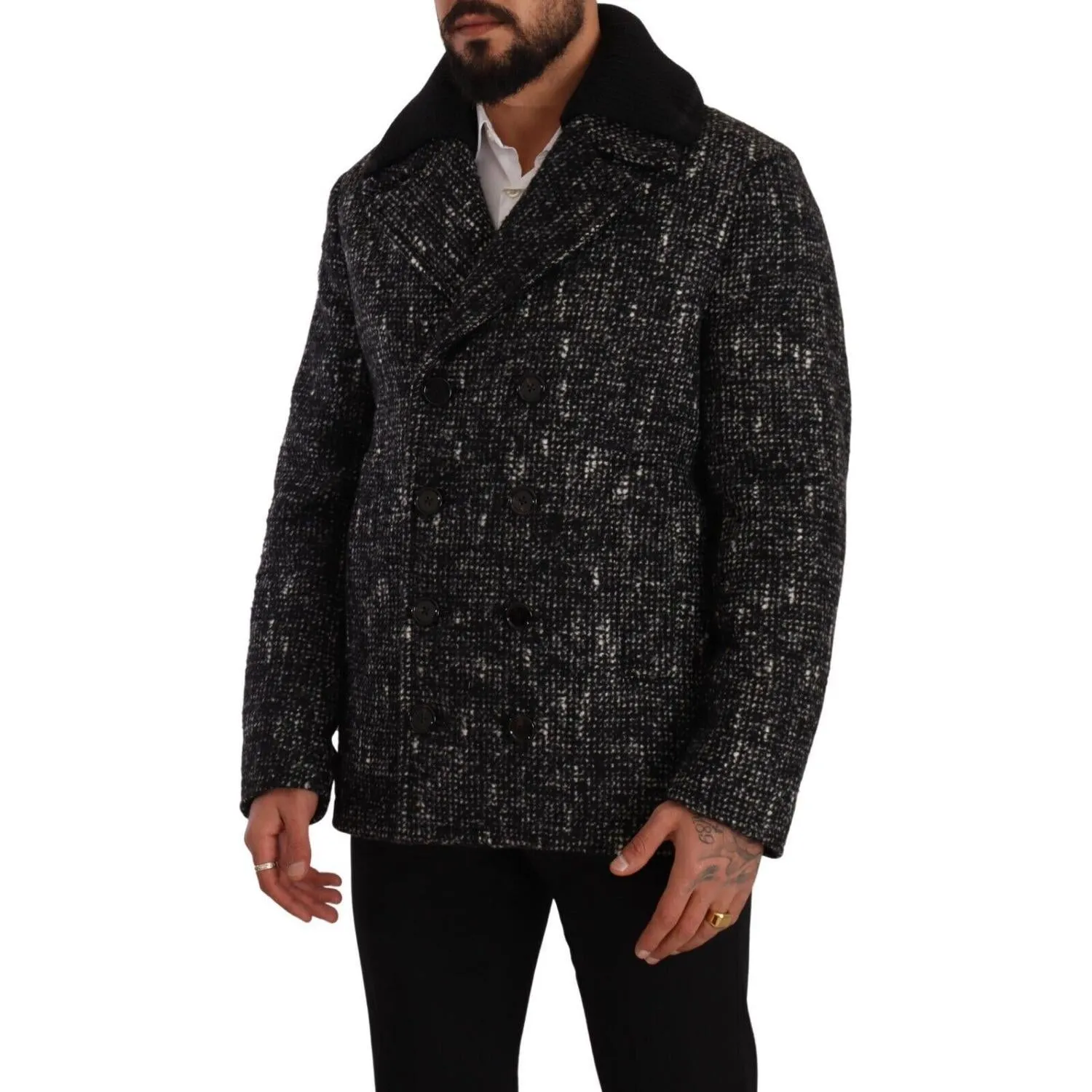 Dolce & Gabbana Chic Double Breasted Wool Blend Overcoat