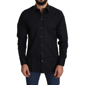 Dolce & Gabbana Elegant Black Cotton Stretch Dress Shirt