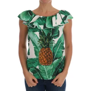 Dolce & Gabbana Elegant Sequined Pineapple Blouse