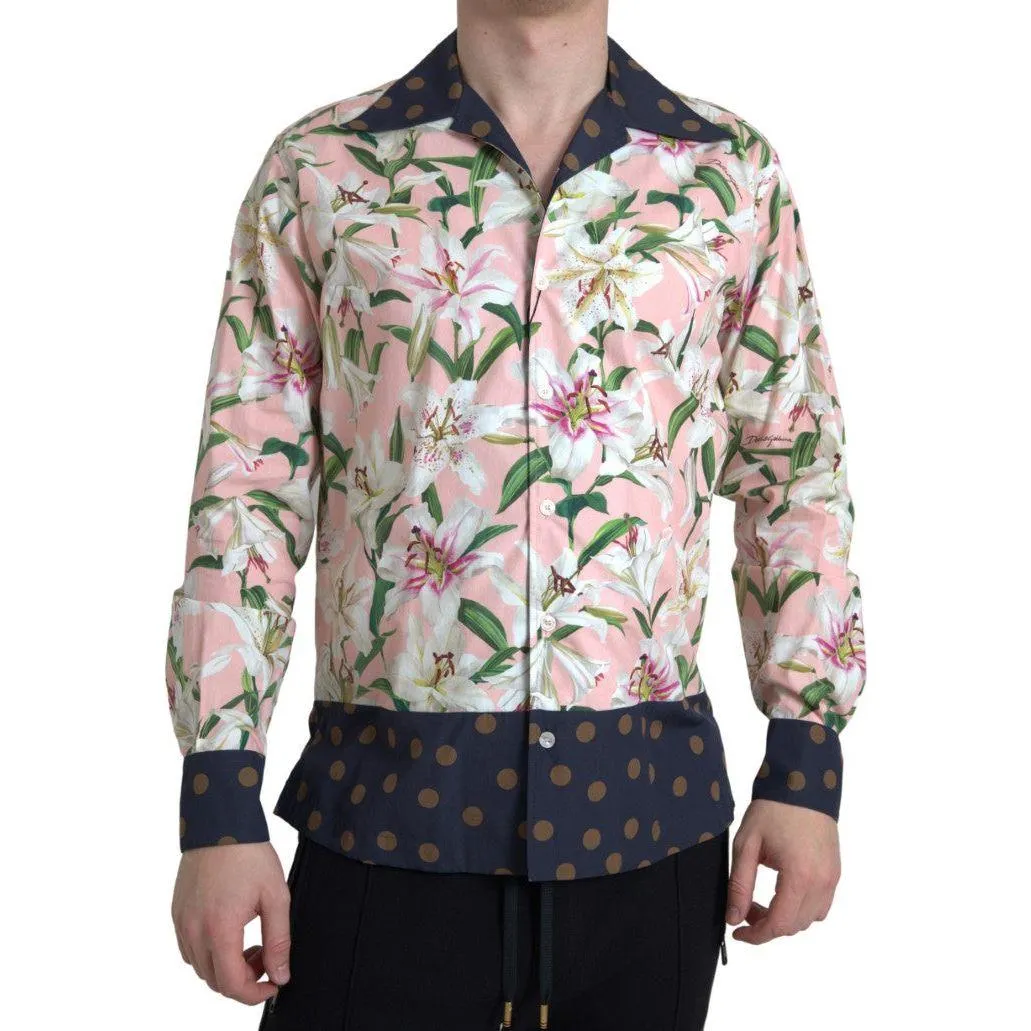 Dolce & Gabbana Elegant Slim Fit Pink Casual Shirt