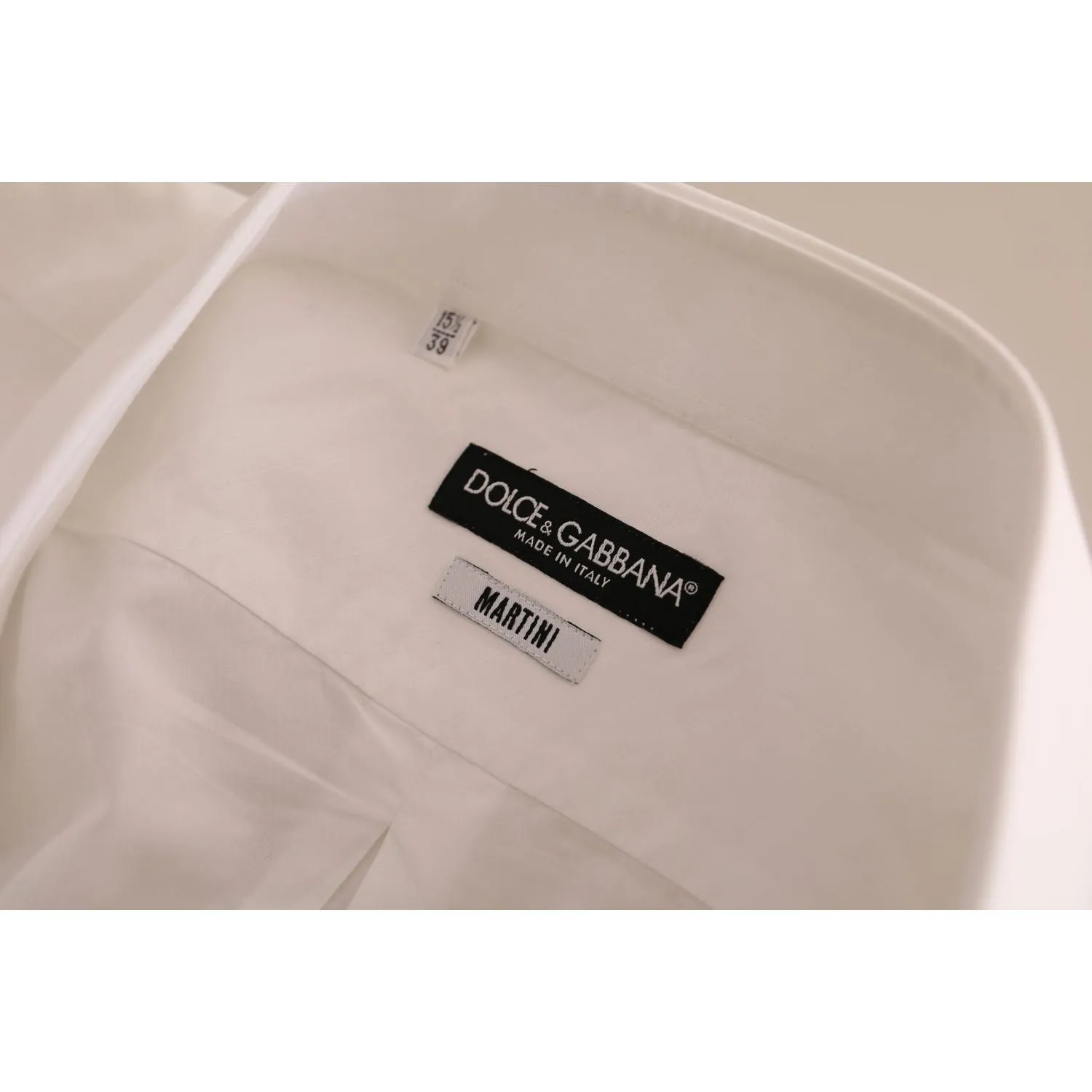 Dolce & Gabbana Elegant White Cotton Martini Dress Shirt