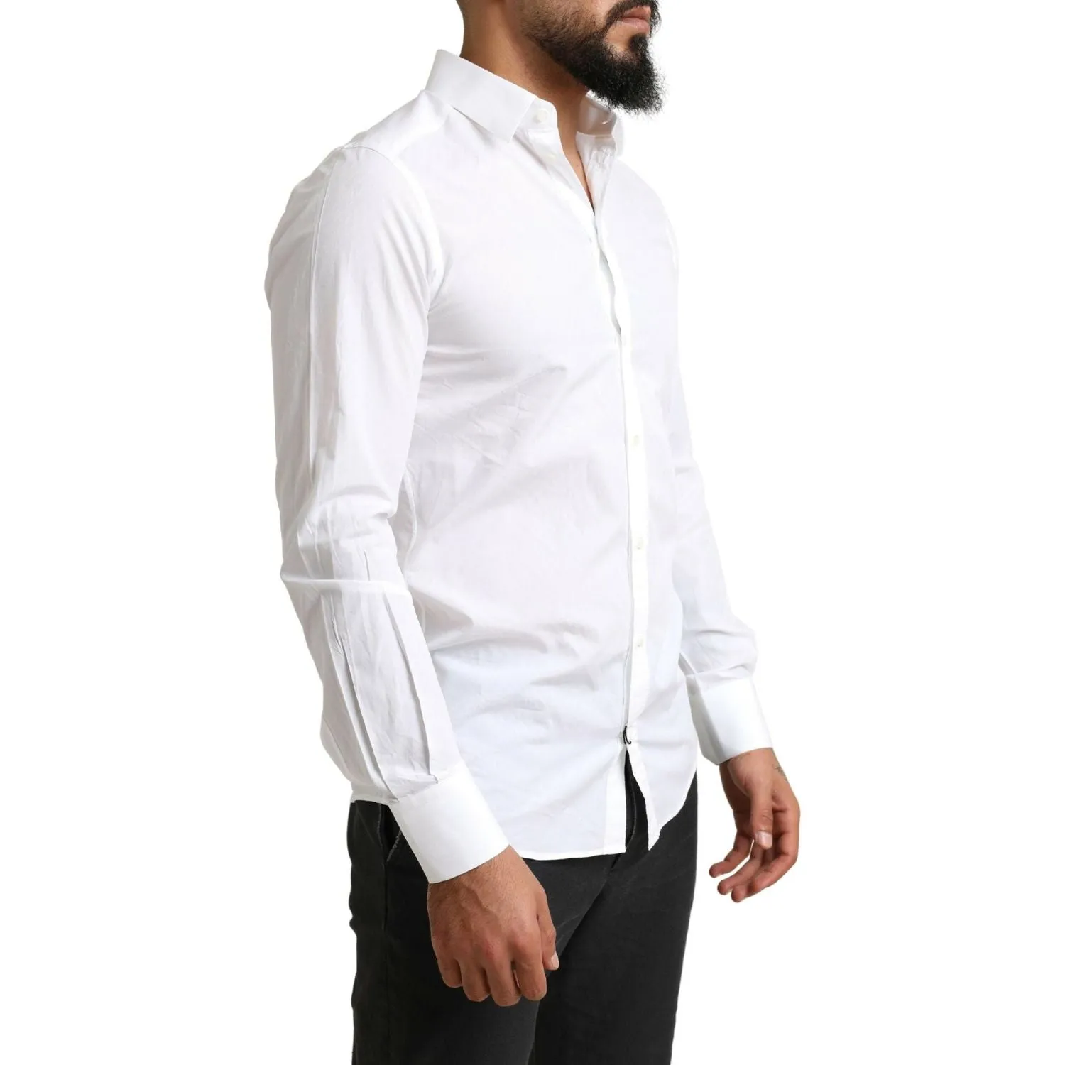 Dolce & Gabbana Elegant White Cotton Martini Dress Shirt