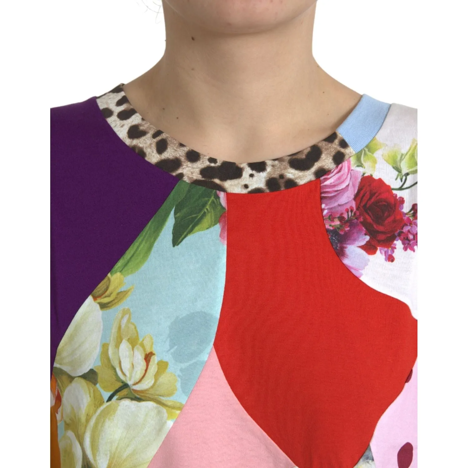 Dolce & Gabbana Multicolor Cotton Silk Patchwork Blouse