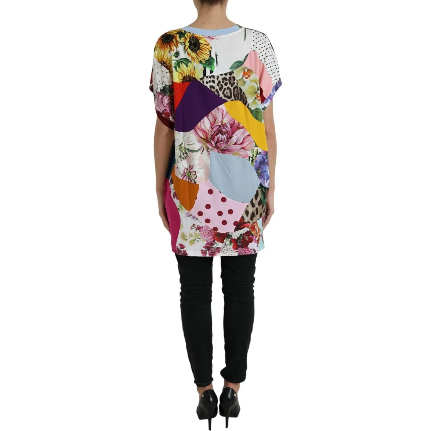 Dolce & Gabbana Multicolor Cotton Silk Patchwork Blouse