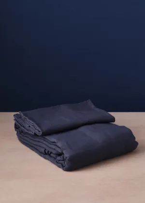 Double Duvet Set Dark Blue