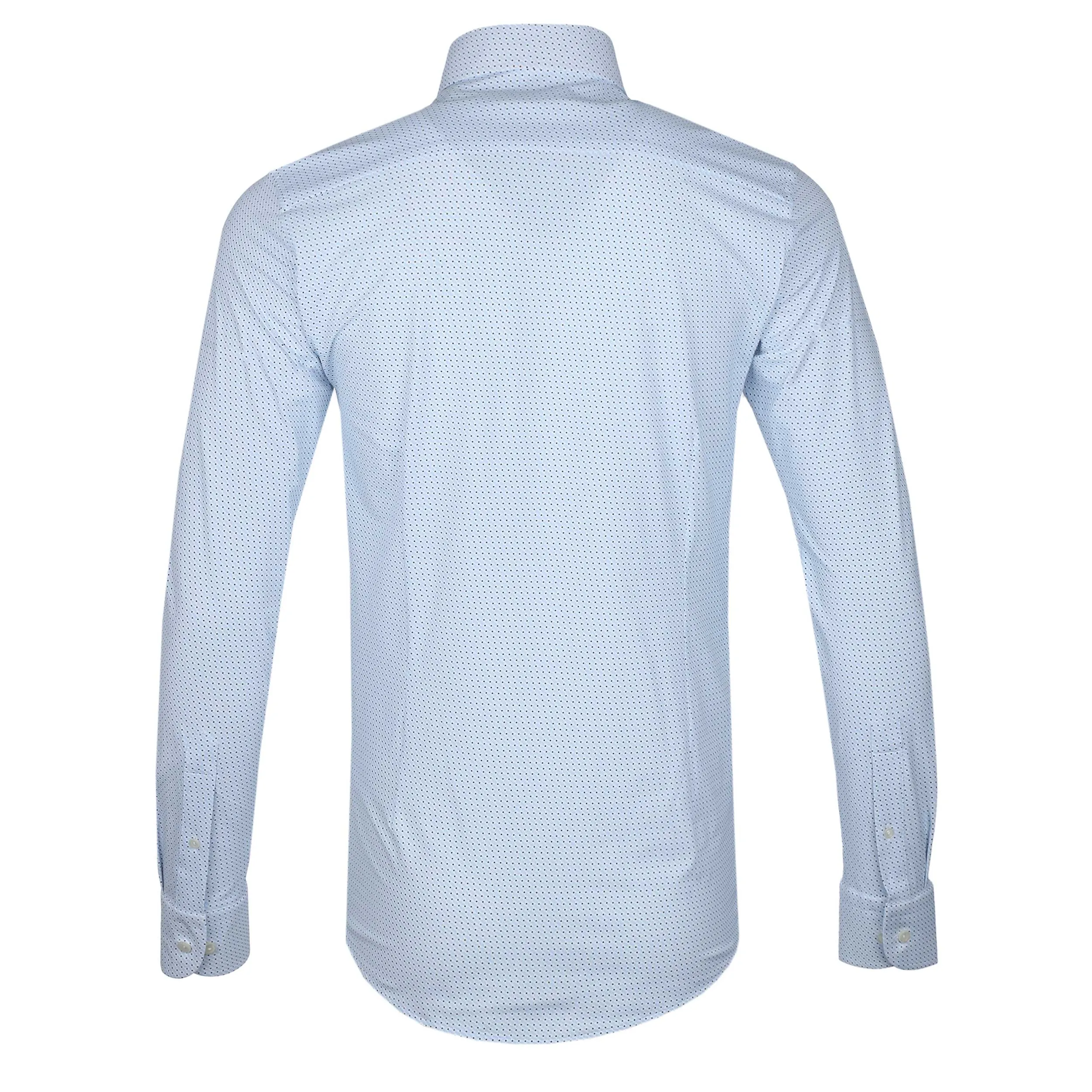 Eton 4 Way Stretch Pin Dot Shirt in Sky Blue