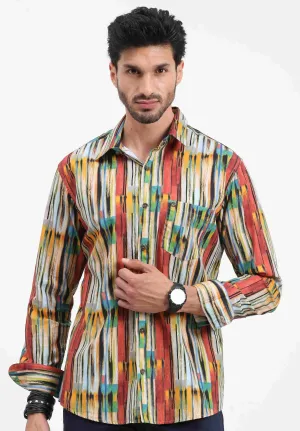 Hot Stripe Multicolour Full sleeve Men's Plus Size