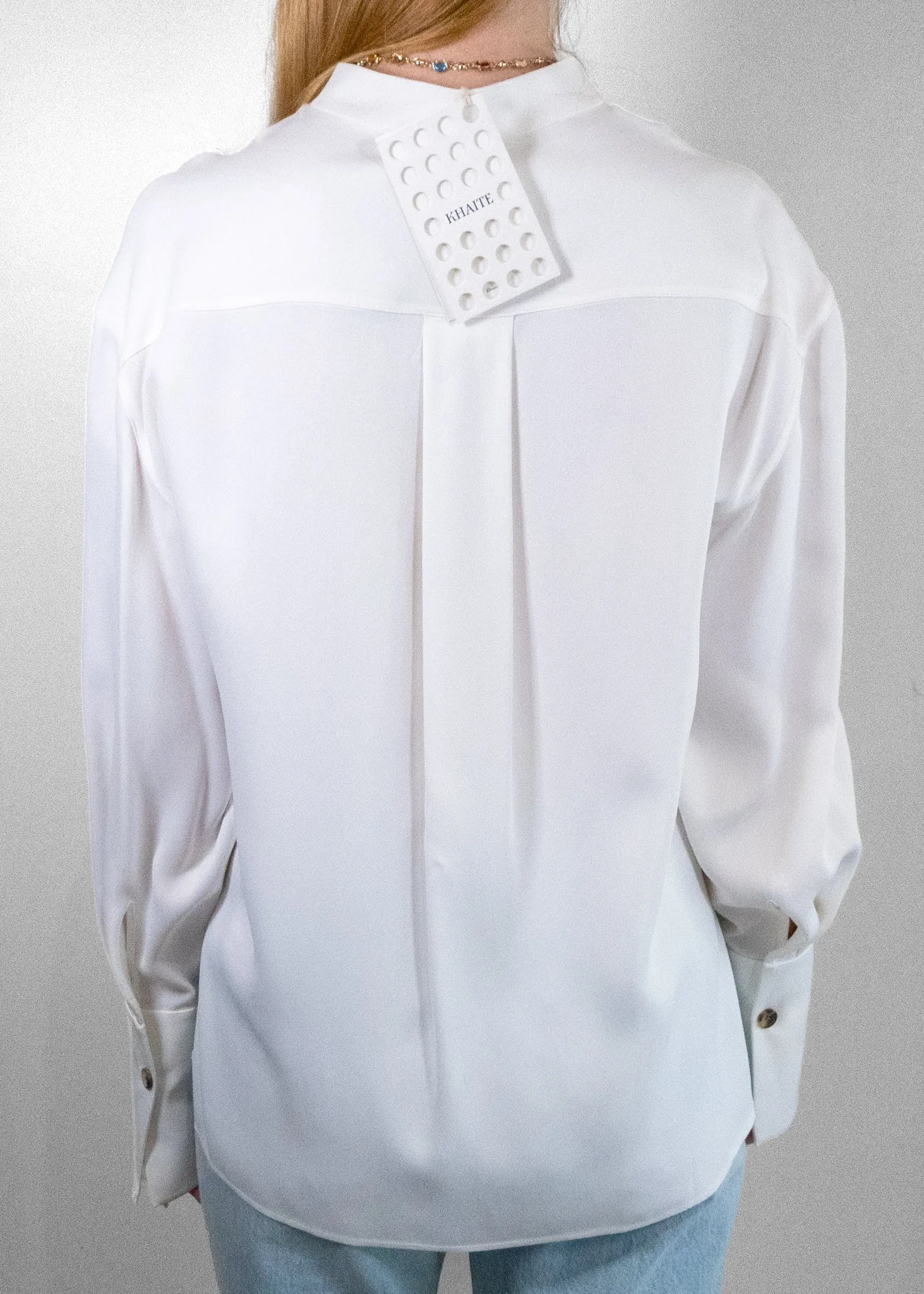 Khaite Lace-up Neckline Silk Blouse