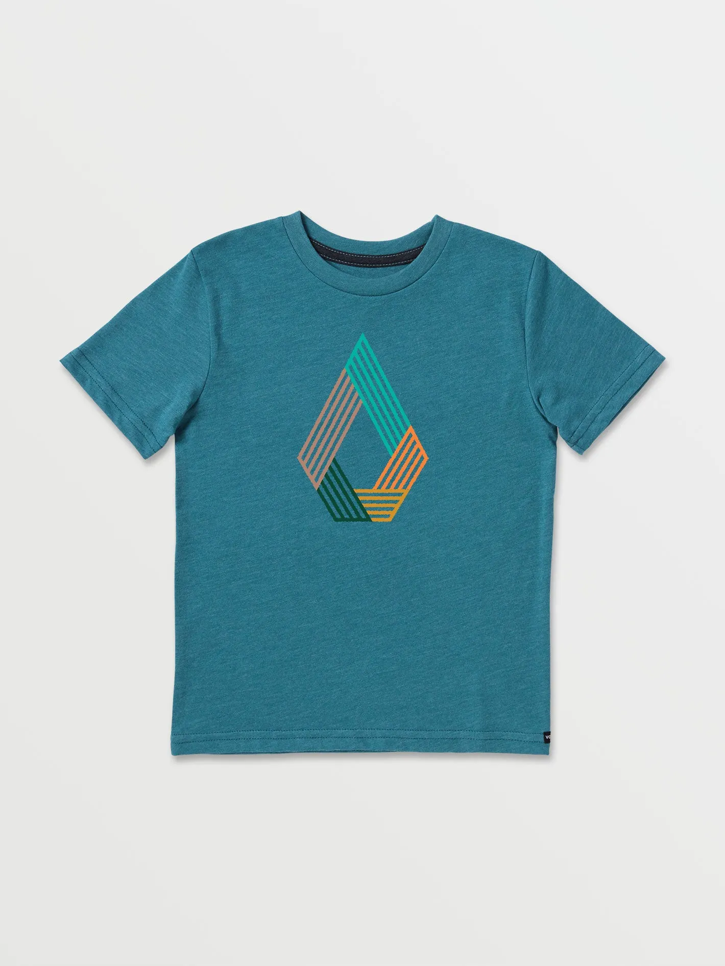 Little Boys Volcom Says Short Sleeve Tee - Mosaic Blue Heather