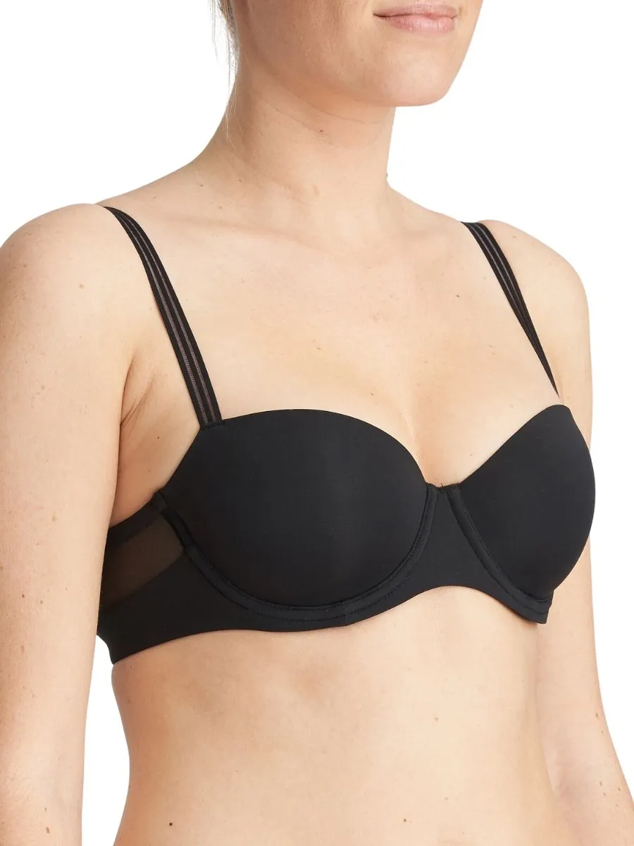 Louie Padded Balcony Bra - Black