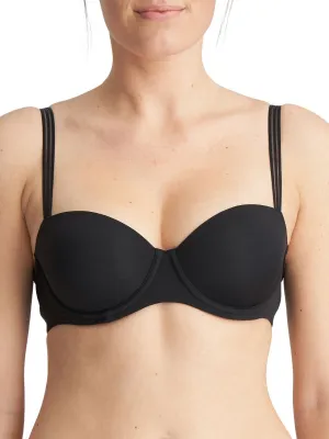 Louie Padded Balcony Bra - Black