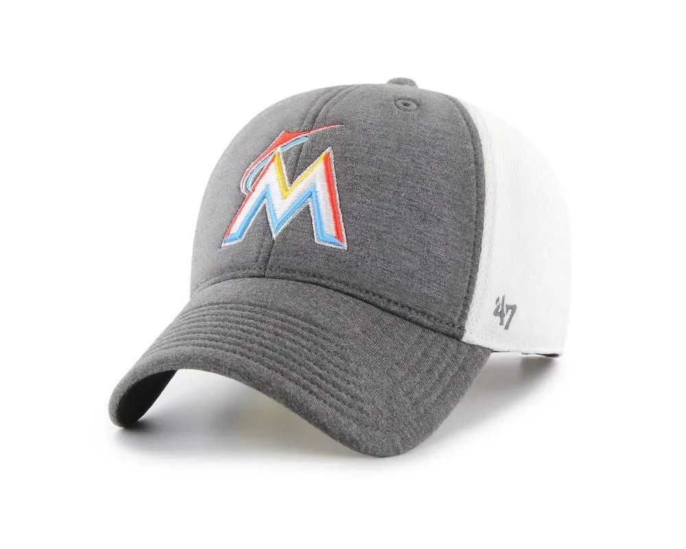 Miami Marlins 47 Brand Two-Tone Haskell MVP Mesh Structured Adj. Hat Cap