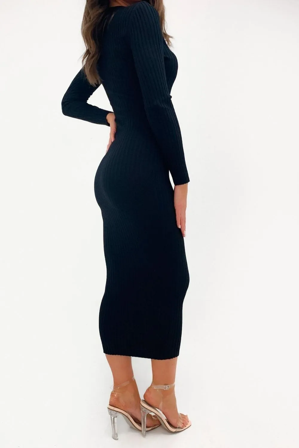 Midi Bodycon Black Dress