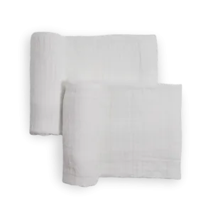 Organic Cotton Muslin Swaddle Blanket 2 Pack - White