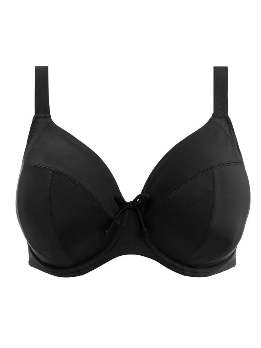 Plain Sailing Plunge Bikini Top - Black