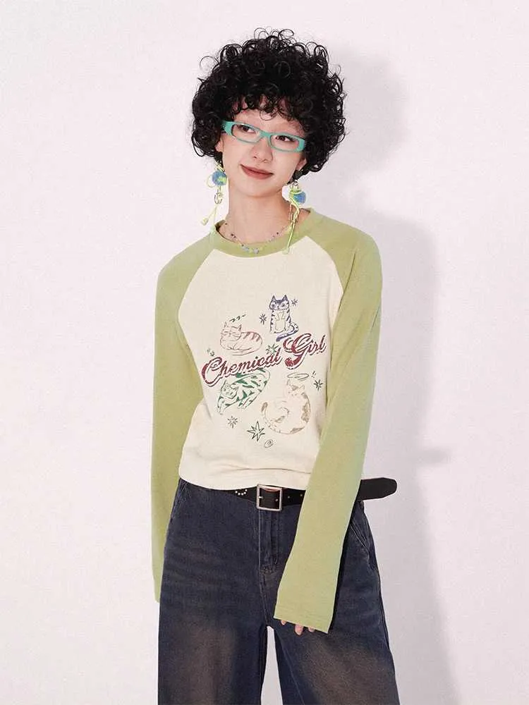 Printed long sleeve T-shirt【s0000009637】