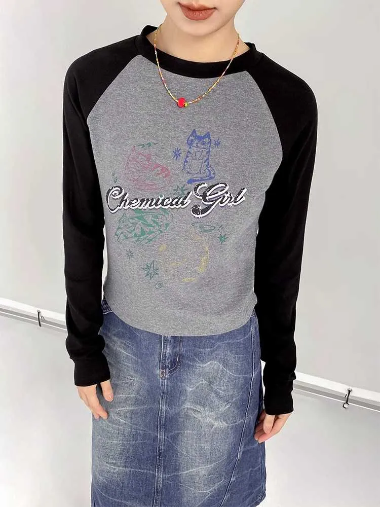 Printed long sleeve T-shirt【s0000009637】